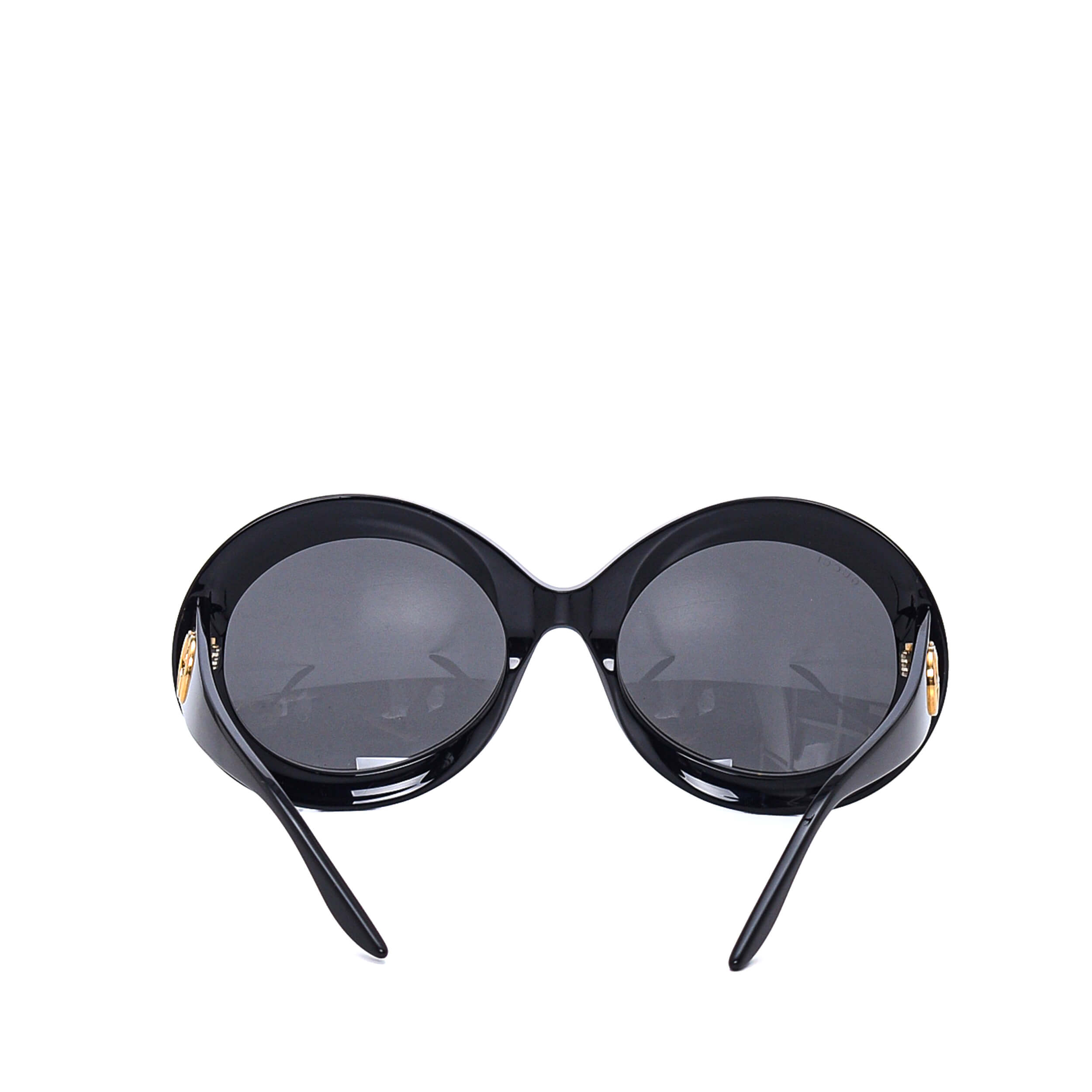 Gucci - Black Round Acetate Sunglasses